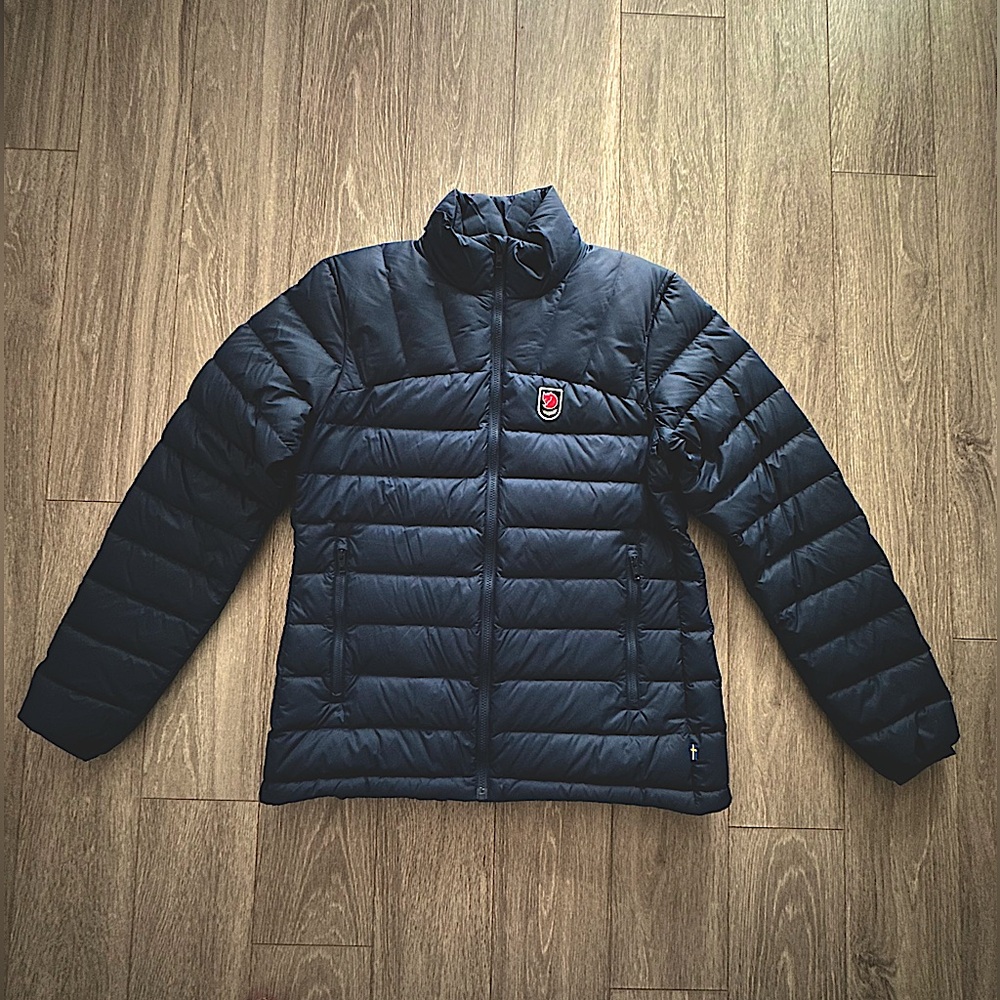 Fjallraven Blue Puffer Jacket with Quilted Design